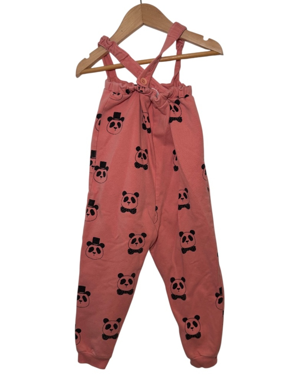 MINI RODINI orange & black panda print jumper - size 80/86 (9-18m) *flex